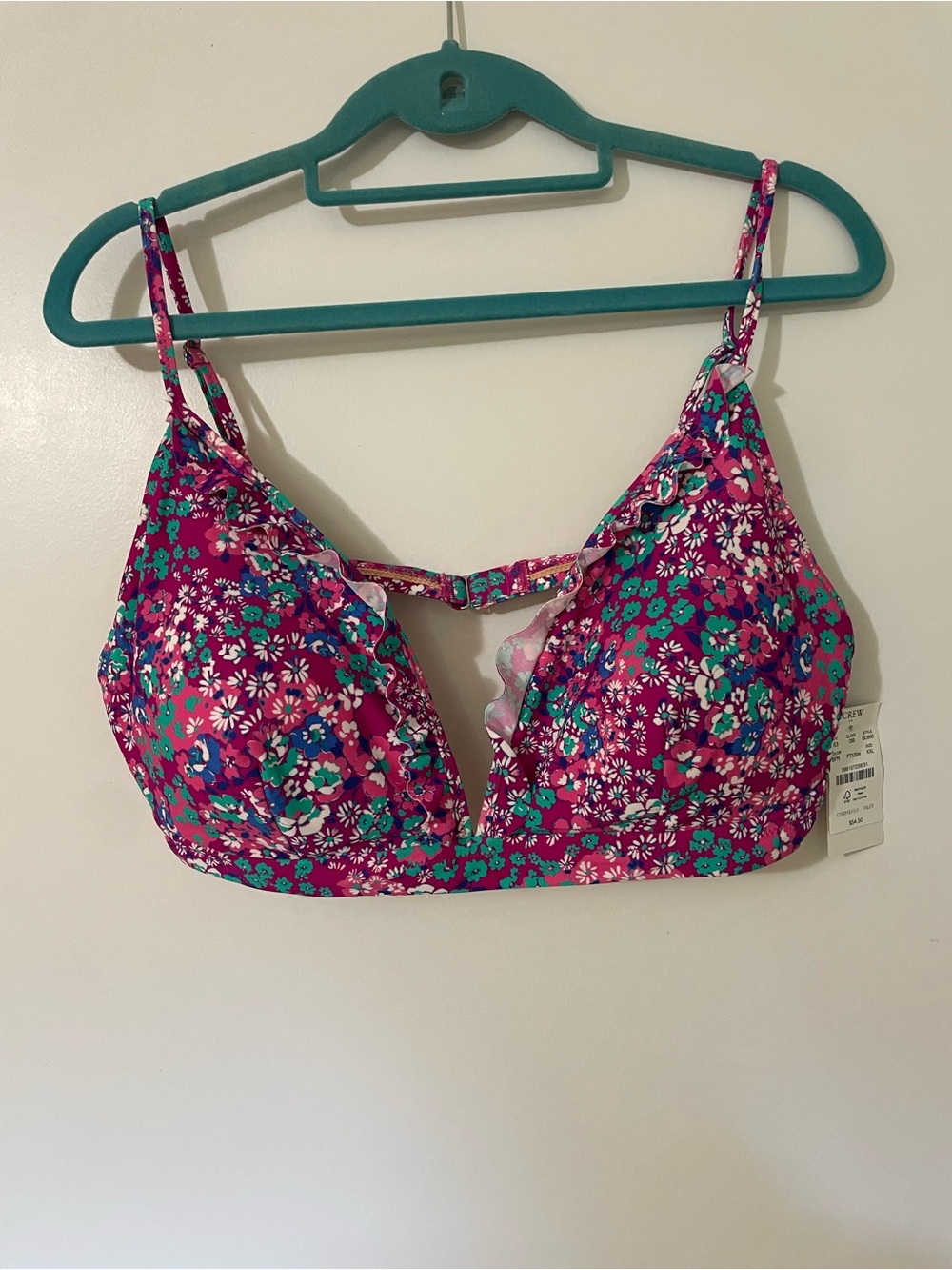 NWT J Crew factory French bikini top XXL brilliant plum